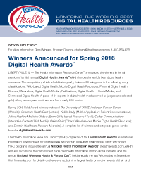 Digital Health Awards Winners News Release