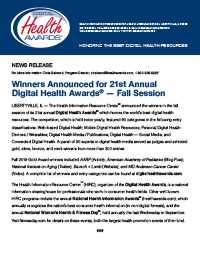 Digital Health Awards Winners News Release