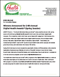 Digital Health Awards Winners News Release