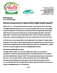 Digital Health Awards Winners News Release
